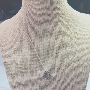 Sterling Silver 925 Heart Pendant Necklace 16 Long